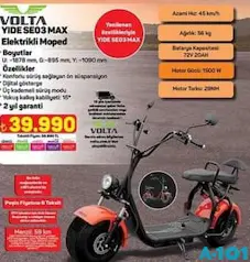 VOLTA YİDE SE03 MAX ELEKTRİKLİ MOPED MOTOSİKLET VOLTA YİDE SE03 MAX ELEKTRİKLİ MOPED MOTOSİKLET